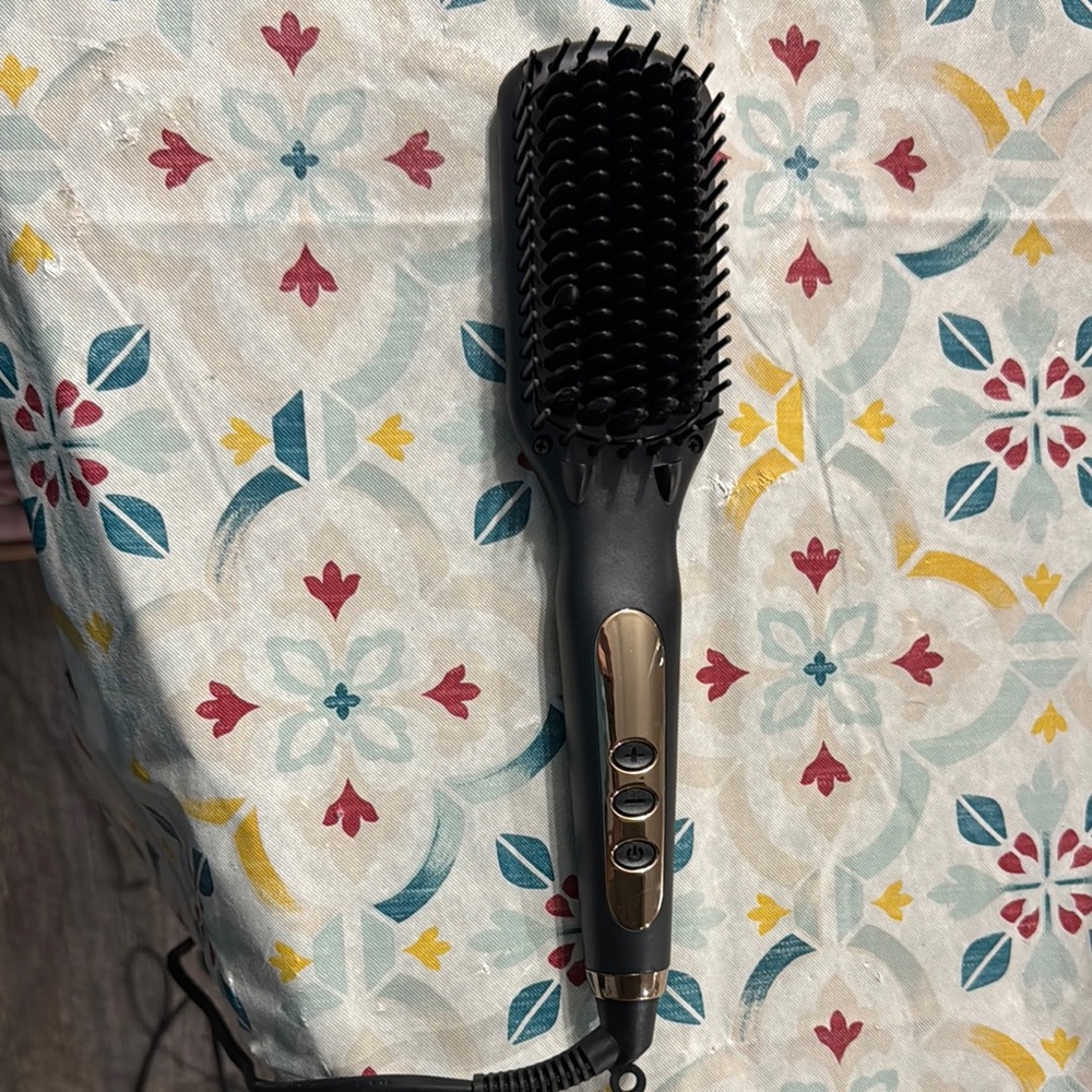 Black and Gold Hair Styling Tool for Sleek Straight Hair
